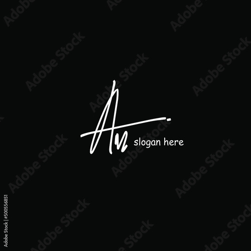 Initial Letter An Logo - Handwritten Signature Logo
