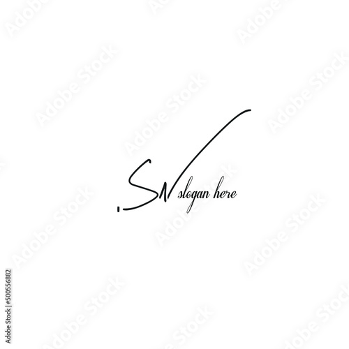 Initial Letter Sn Logo - Handwritten Signature Logo