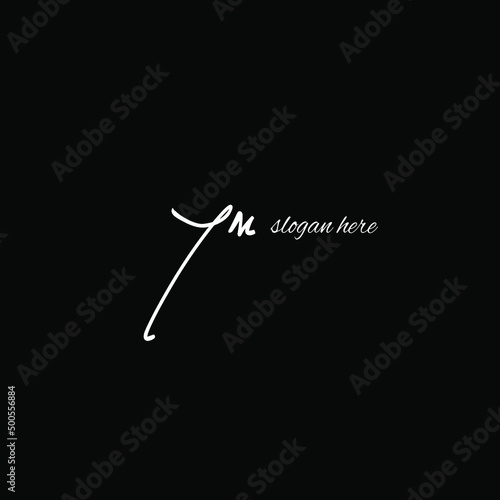 Initial Letter Ym Logo - Handwritten Signature Logo