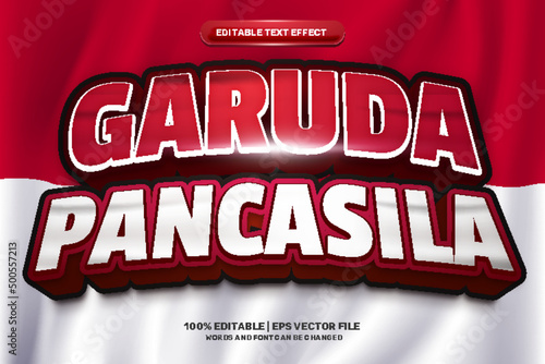 garuda pancasila indonesia super hero 3d editable text effect