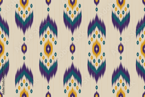 Ikat seamless pattern in tribal. Geometric ethnic oriental pattern. Design for background, wallpaper, vector illustration, fabric, clothing, carpet, textile, batik, embroidery.