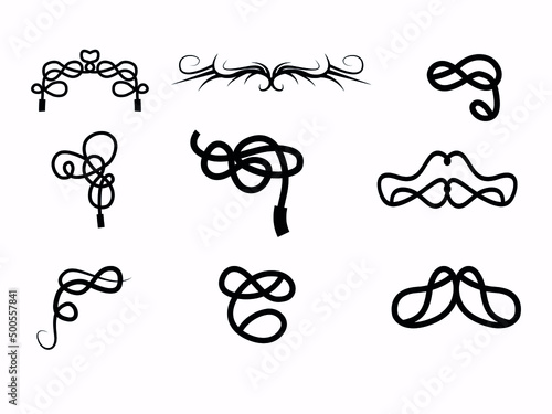 heraldic vector corners design set, braided frame patterns greeting card and invititon design elements.