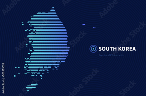 South korea map.
horizontal bar-shaped map of the countries for brochure.
