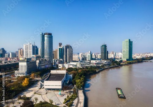 aerial photography ningbo city architecture landscape skyline large format