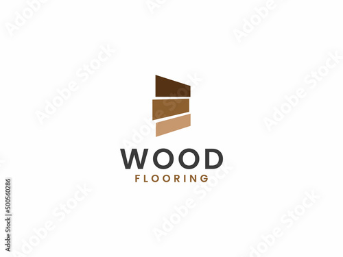Creative wood flooring logo template