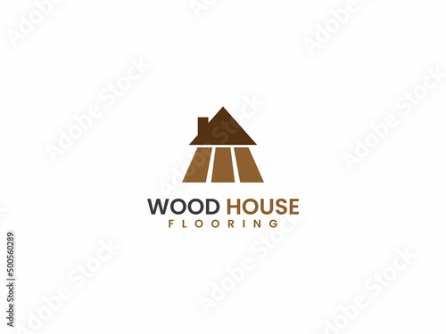 Home flooring logo template, Wood and home concept