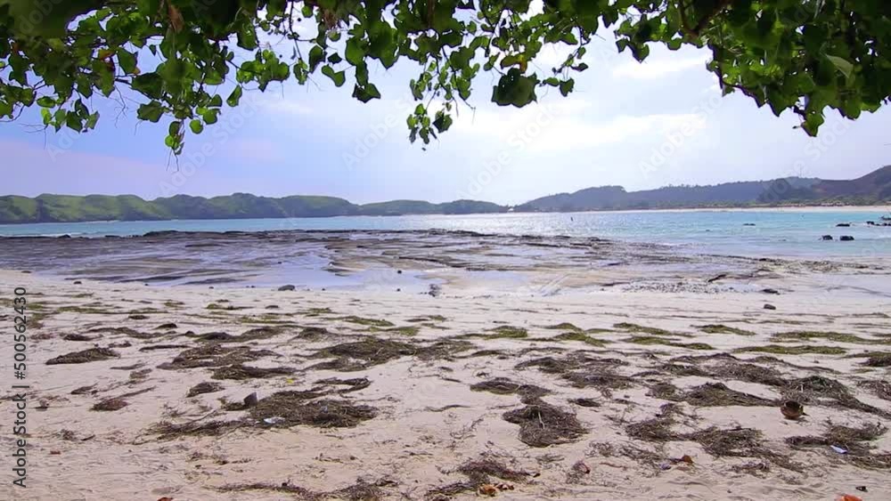 Tanjung Aan Beach, the beauty of the southern tip of the island of Lombok, Indonesia, which has white sand, coral and a wide coastline Stock ビデオ | Adobe Stock