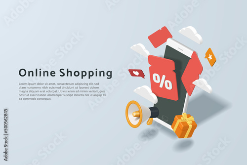 Online shopping via smartphone, discount coupon