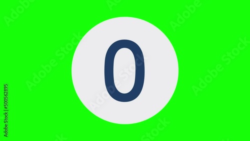 シンプルなカウントダウンアニメーション 3秒 グリーンバック Stock