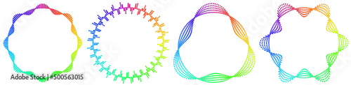 Set of Vector Round and Circle Frames for Copy space Design. Rainbow colors circles design elements. 