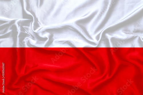 flag Poland silk background, silk texture.