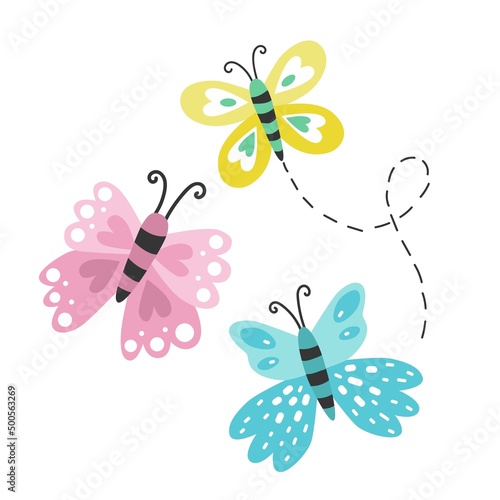 Cute vector butterfly illustration. Design element. © KiraKonoshenko