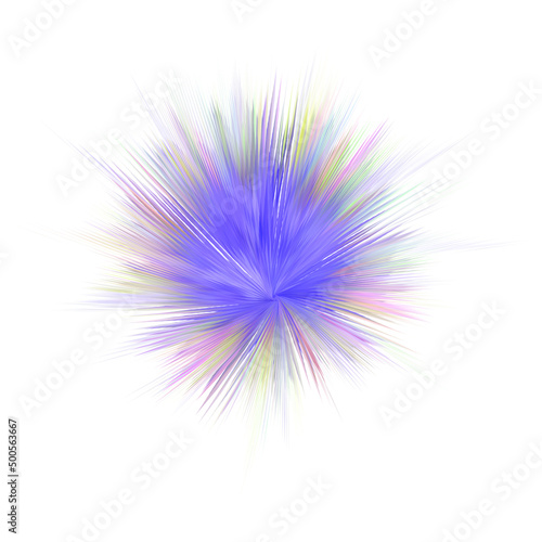 Abstract vector element with dynamic stripes. Rainbow explosion, festive firework.