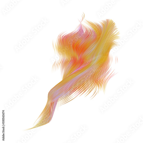 Abstract vector element with dynamic stripes. Colorful wavy shape. 