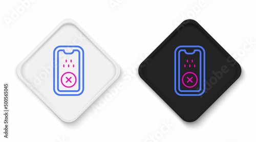 Line Taxi mobile app icon isolated on white background. Mobile application taxi. Colorful outline concept. Vector