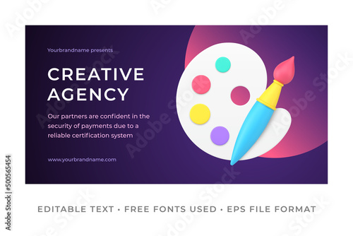 Creative agency marketing service banner template