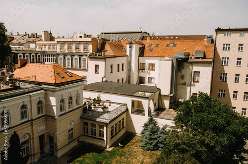 summer Prague courtyard with