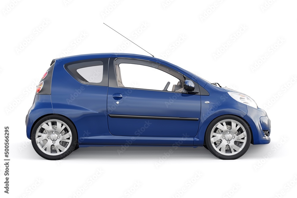 Paris. France. April 13, 2022. Citroen C1 2010. Blue ultra compact city car  for the cramped streets of historic cities with low fuel consumption. 3d  rendering. Illustration Stock | Adobe Stock