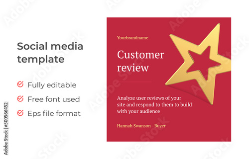 Customer review social media post template