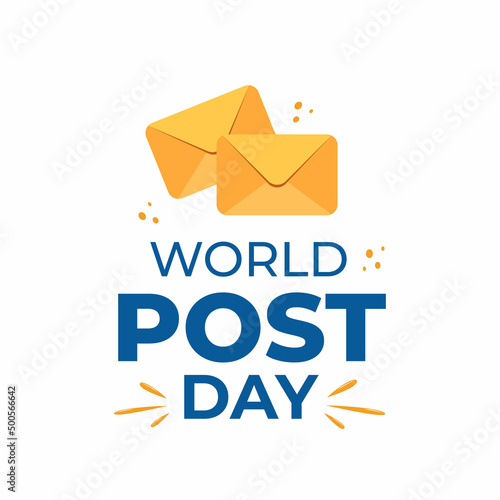 World post day design template with envelopes. Simple design for greeting cards, banner or print. Vector illustration.