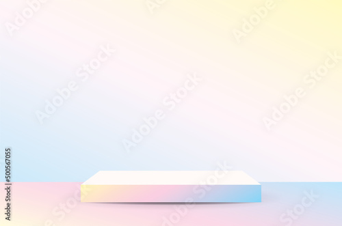 trendy sweet pastel gradient color product podium display and backdrop 3d illustration vector for putting your cute object