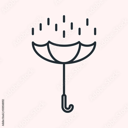 Illustration vector icon of upside down umbrella line minimalist drawing photo