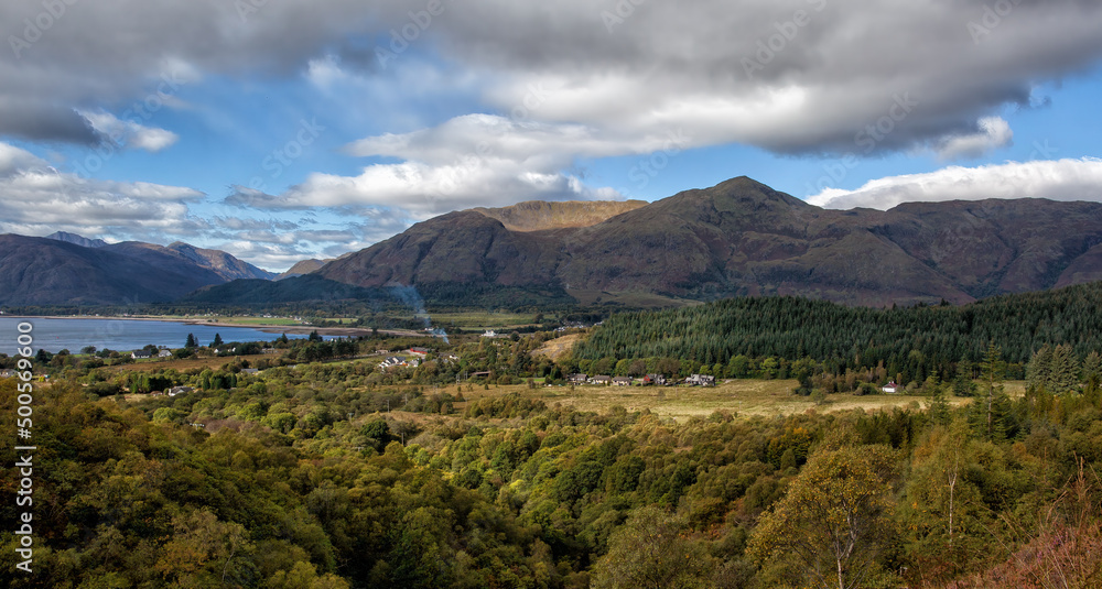 A view over Loch Linnhe from the walk up to the Inchree Waterfall. Lovely clear day. A view over Loch Linnhe from the walk up to the Inchree Waterfall. Lovely clear day.