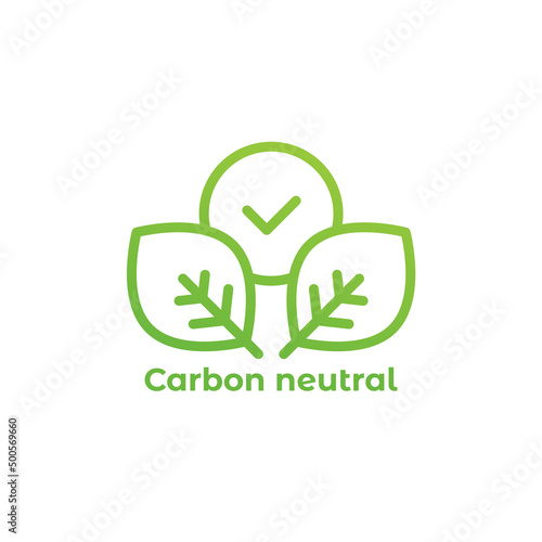 carbon neutral icon on white, vector