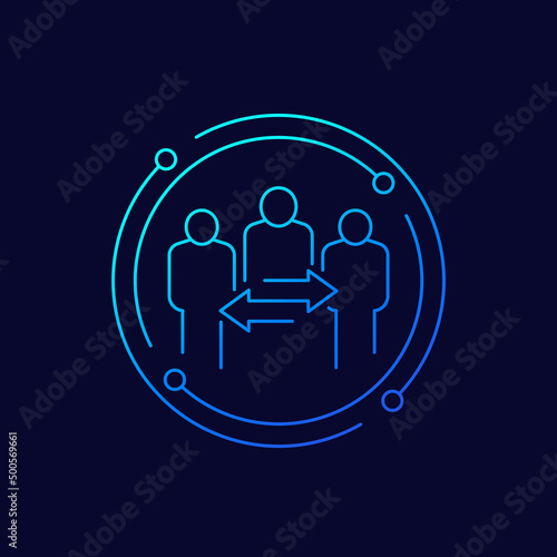 broker or mediator icon, linear design