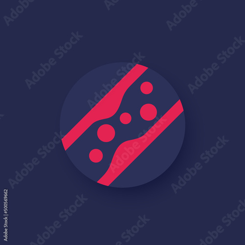 cholesterol in blood vector icon with artery