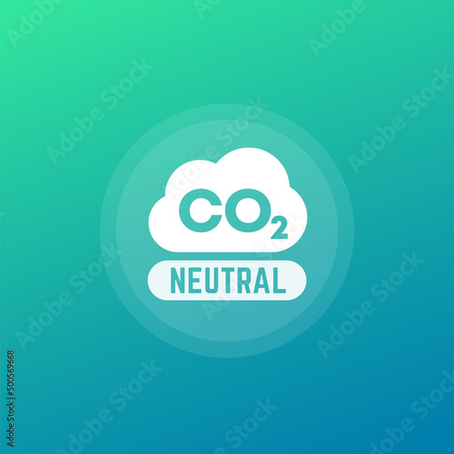 carbon neutral badge, vector design