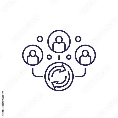lead generation line icon with people