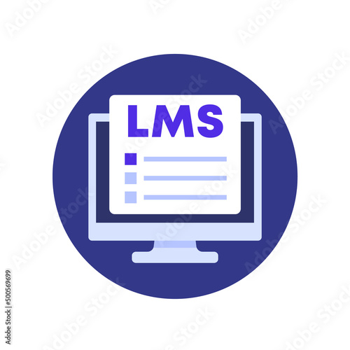 LMS icon, Learning Management System, flat vector