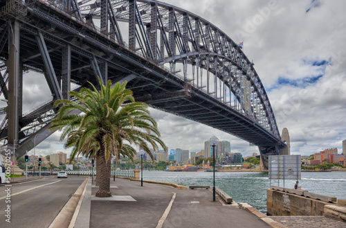 Sydney harbour bridge taken from close to the southern supports. © Richard Hadfield