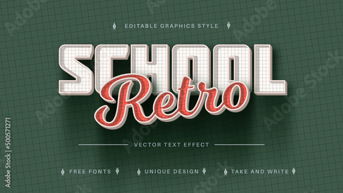 Retro School - Editable Text Effect, Font Style
