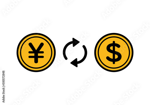 円とドルの換金イメージイラスト