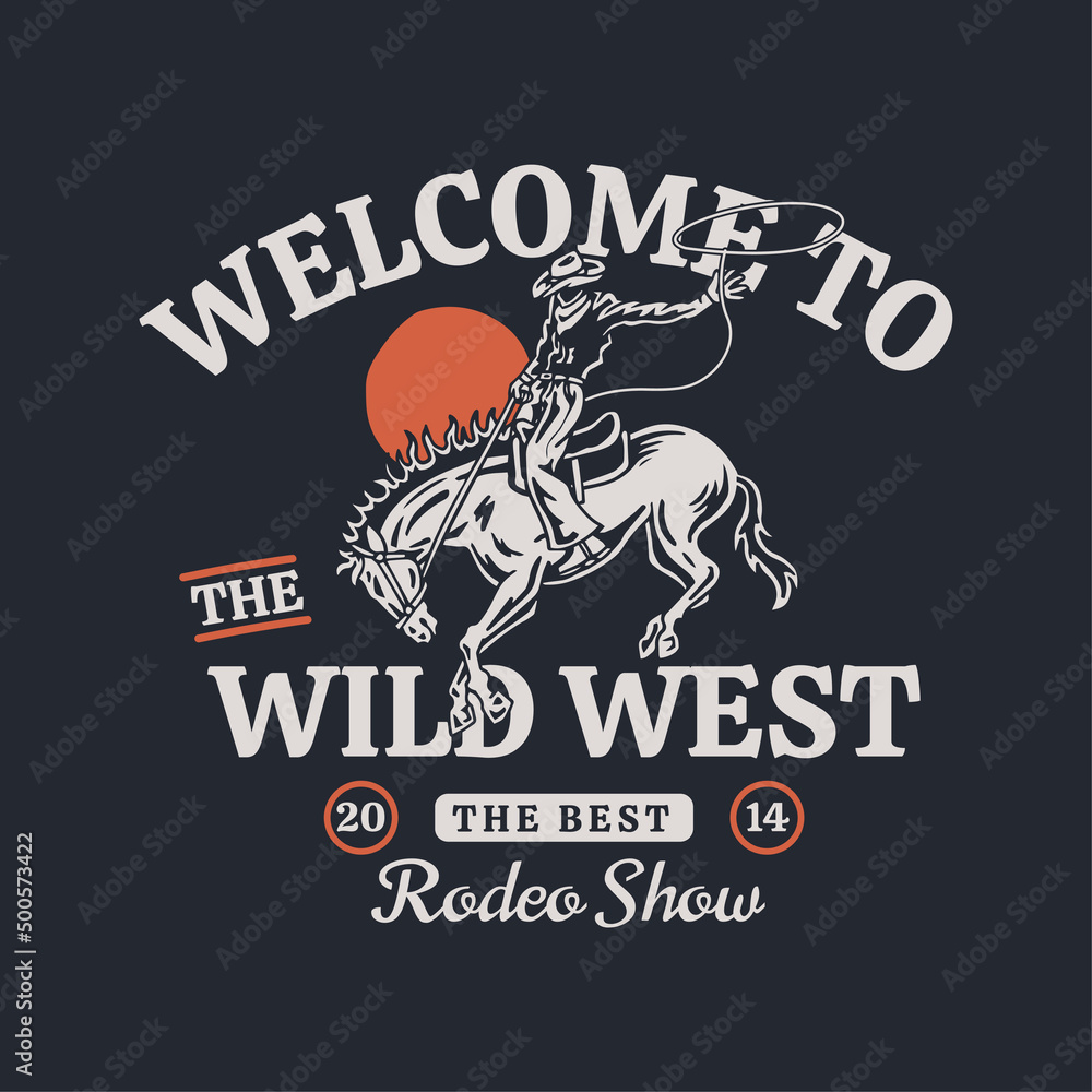 Western theme vector artwork for t-shirts prints, posters and other uses.