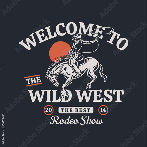 Western theme vector artwork for t-shirts prints, posters and other uses.