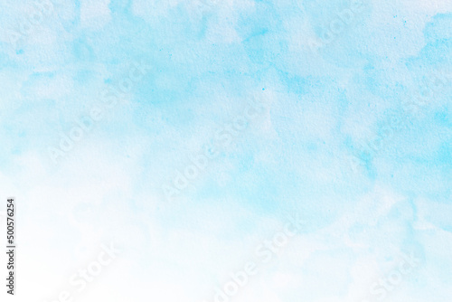 Watercolor illustration cloudy art abstract blue color texture background, clouds and sky pattern. Watercolor stain with hand paint pattern on watercolor paper