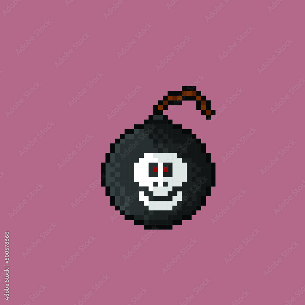 pirate bomb in pixel art style