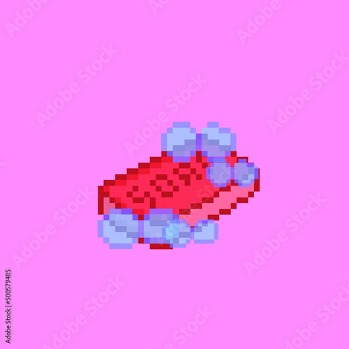 soap with bubbles in pixel art style
