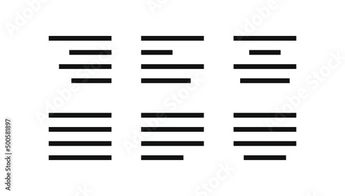Text alignment icons set vector. Edit text icons for web and apps