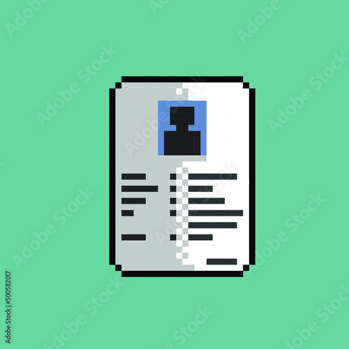 personal data document in pixel art style