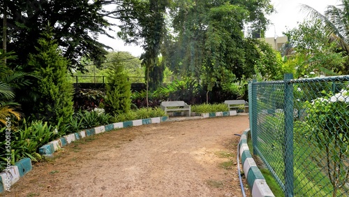 Beautiful view of BBMP Kalena Agrahara Lake. Spread across seven acres with freshwater, thick greenery lake. photo