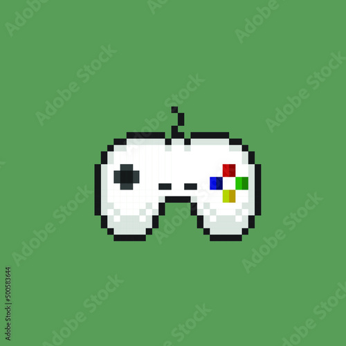 video game controller stick in pixel art style