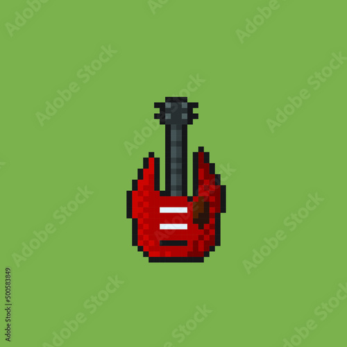 electric guitar in pixel art style