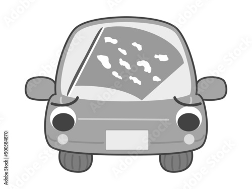ワイパーゴムが劣化して、拭いた後に滲みが出ている車の窓