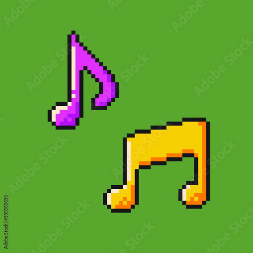 not music sign in pixel art style