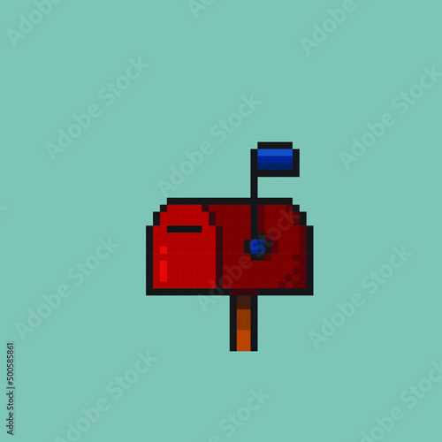 mail box in pixel art style