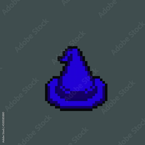 wizard hat in pixel art style